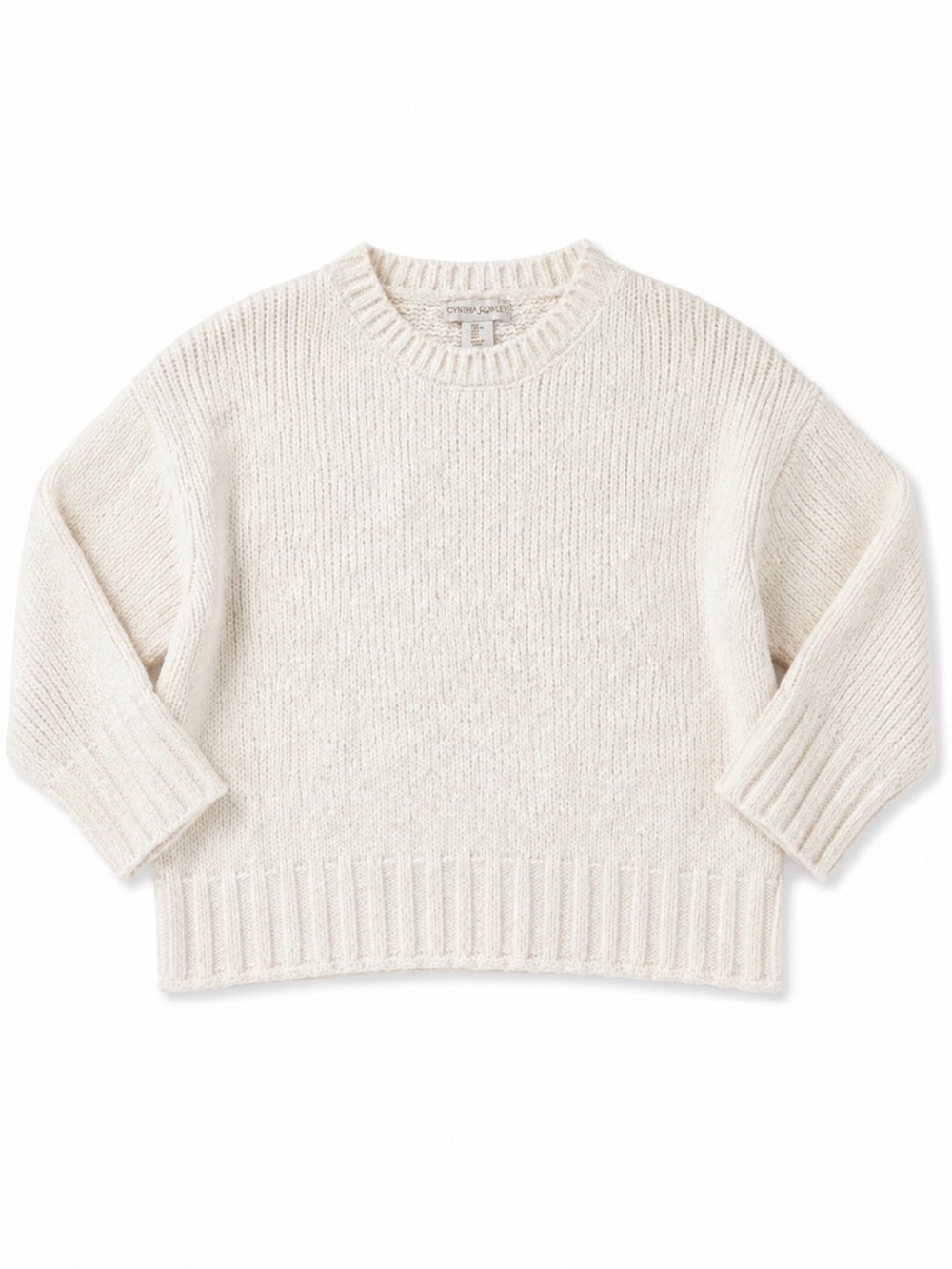 Cynthia Rowley women’s Cream Crewneck Knit Sweater size large